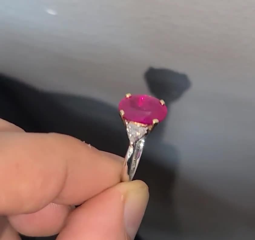 Tiffany & Co Engagement Ring 3.90 Carat Natural Burma Ruby