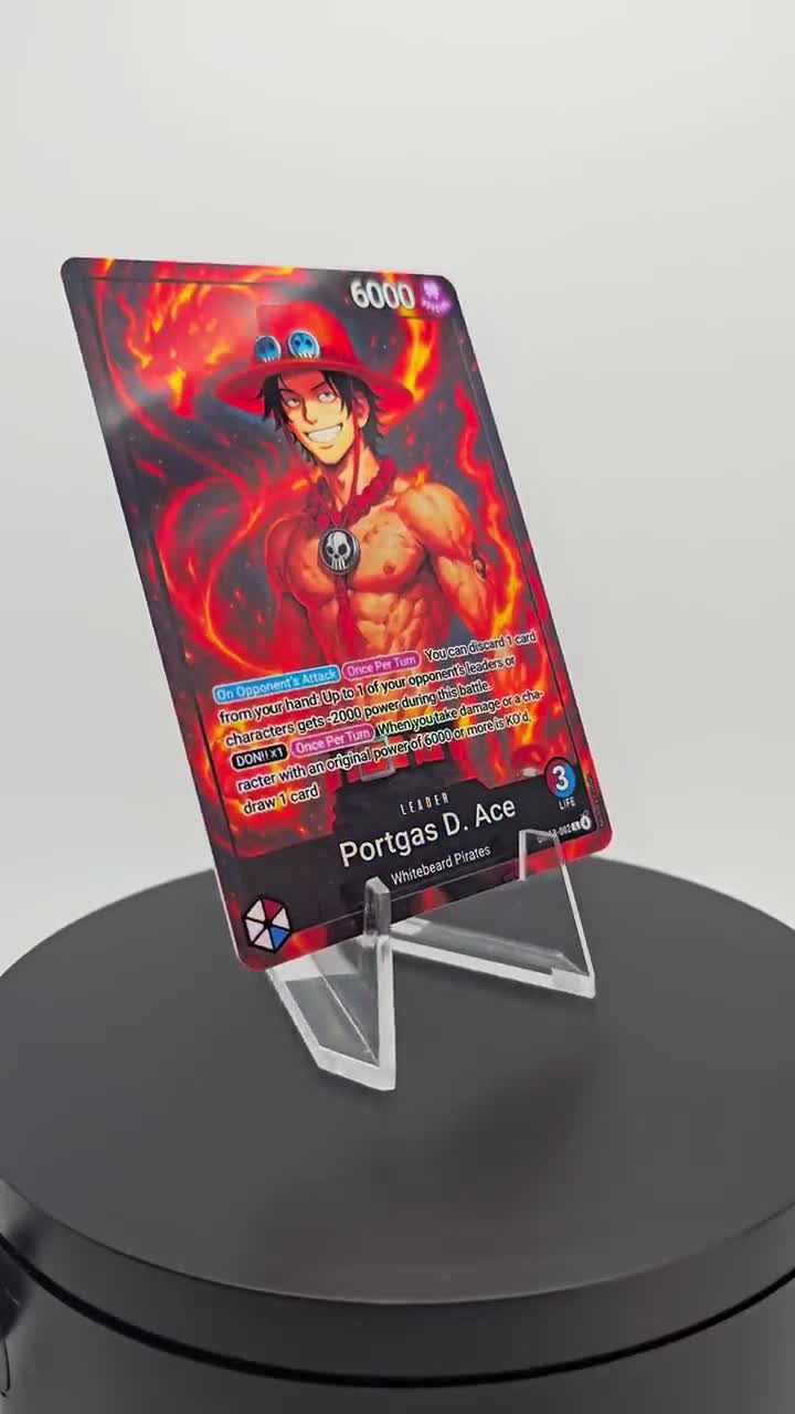 Ace Custom Leader OP13 One Piece Custom Card- HYPER-Gloss Full Holo Foil Ace Custom Leader OP13 One Piece Custom Card- HYPER-Gloss Full Holo Foil
