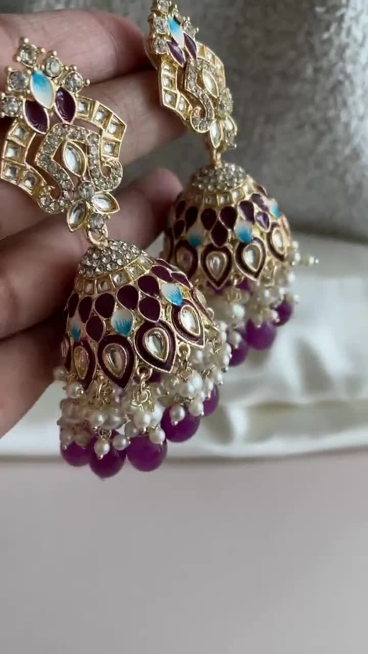 Purple Jacki Jhumkis – Bling Bag