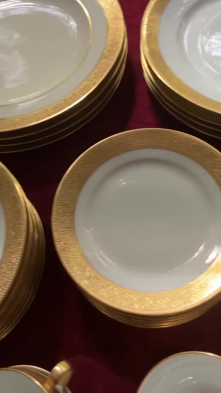 Antique Theodore Haviland Limoges France Porcelain, Wide Gold