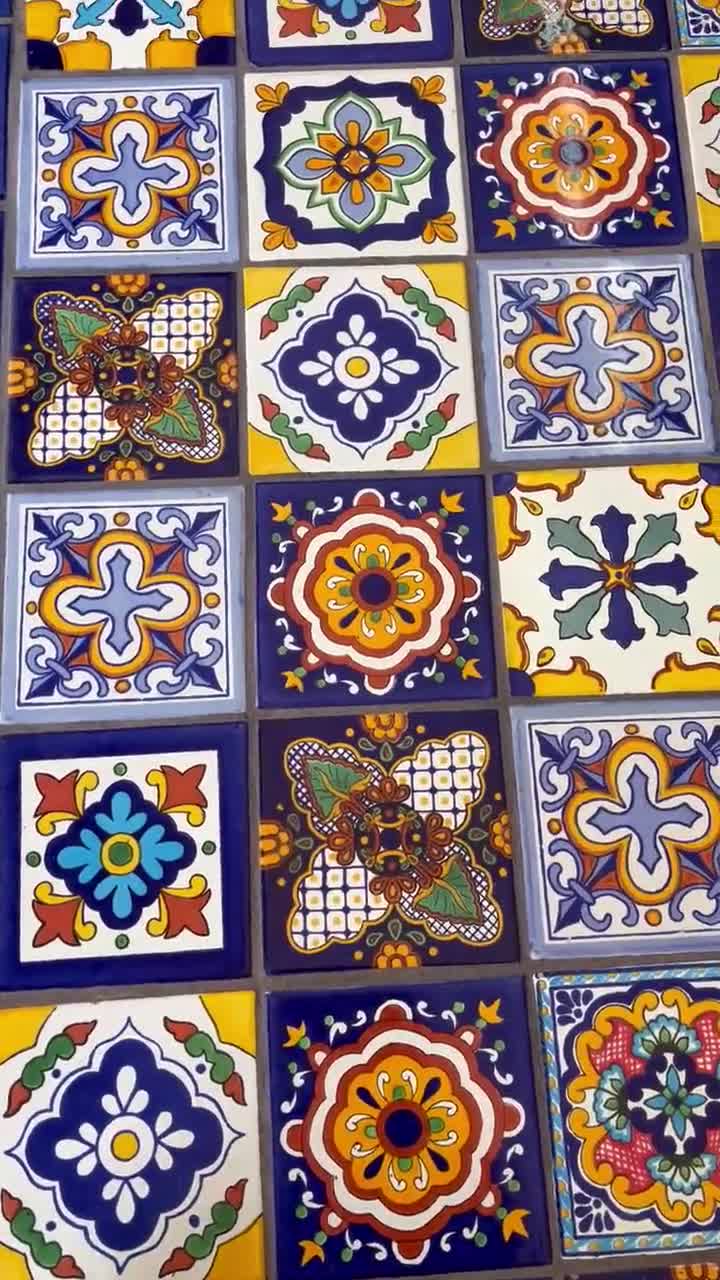 4x4インチのメキシカンタイル12枚 - Etsy 日本