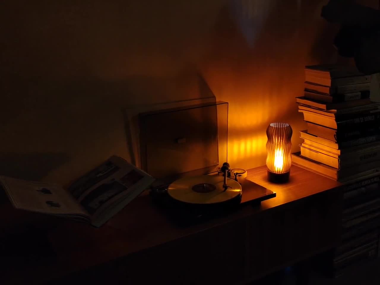WAVY X AMBER · Japandi Table Lamp · Warm Orange Glow · Handmade