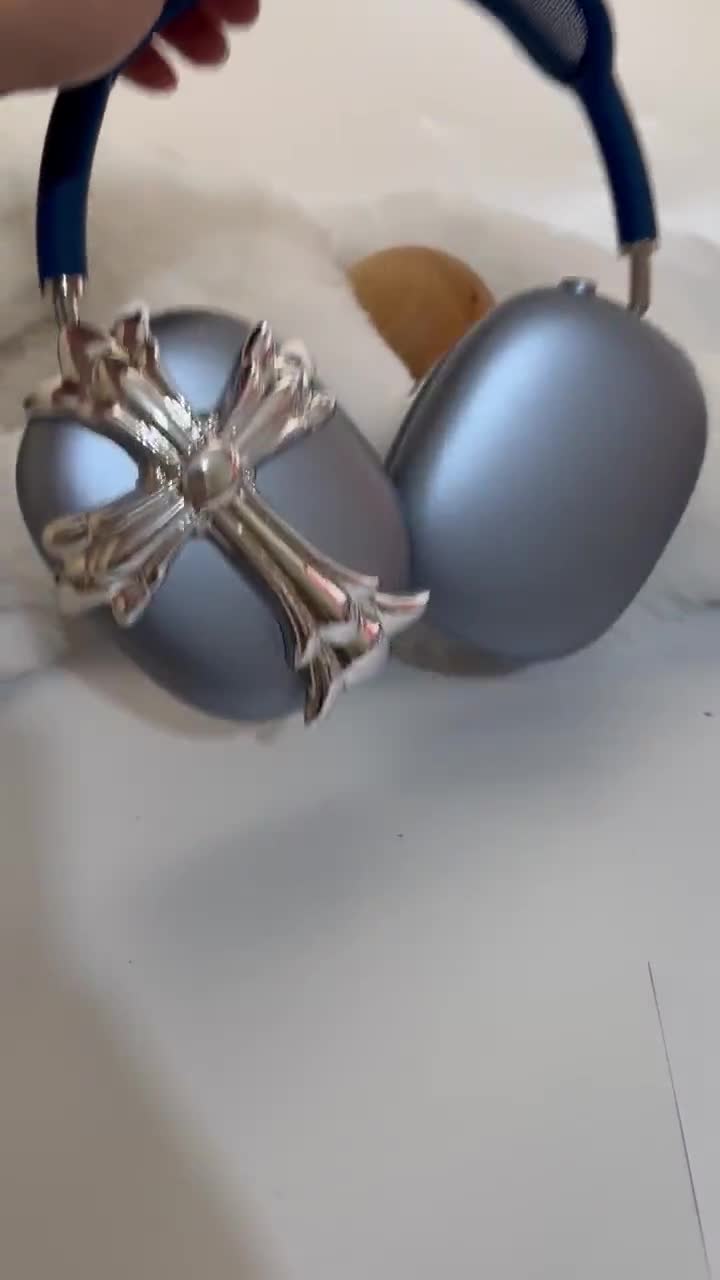 AirPods MAXカバー　クロス　十字架 Airpods Max 'pewter Cross' Headphones Attachment: 3D Resin Print