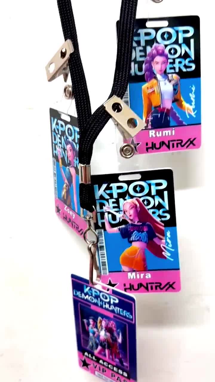 Kpop Demon Hunters VIP Pass ID Badge Lanyard PVC Cosplay Costume