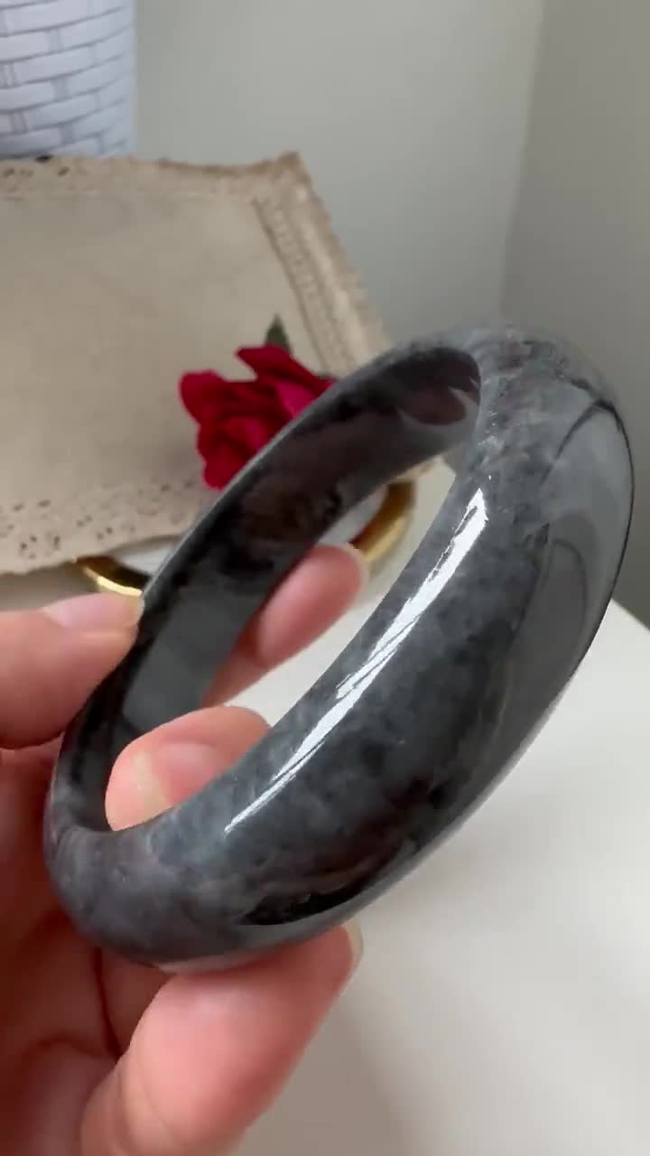 58.8 MM ブラック タイプA グレードA 天然翡翠 フェイ・クイ モダン