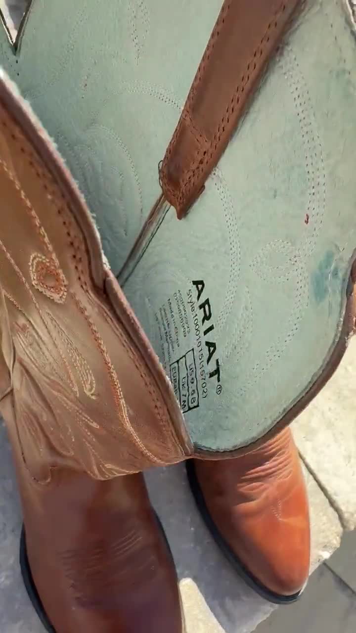 Bottes Western Ariat En Cuir Marron, Taille US 7.5 B, Talon Bloc, Femme, Occasion