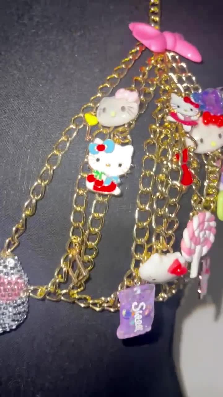 Chain Bra Customized Hello Kitty Theme, Festival, Rave, Edm