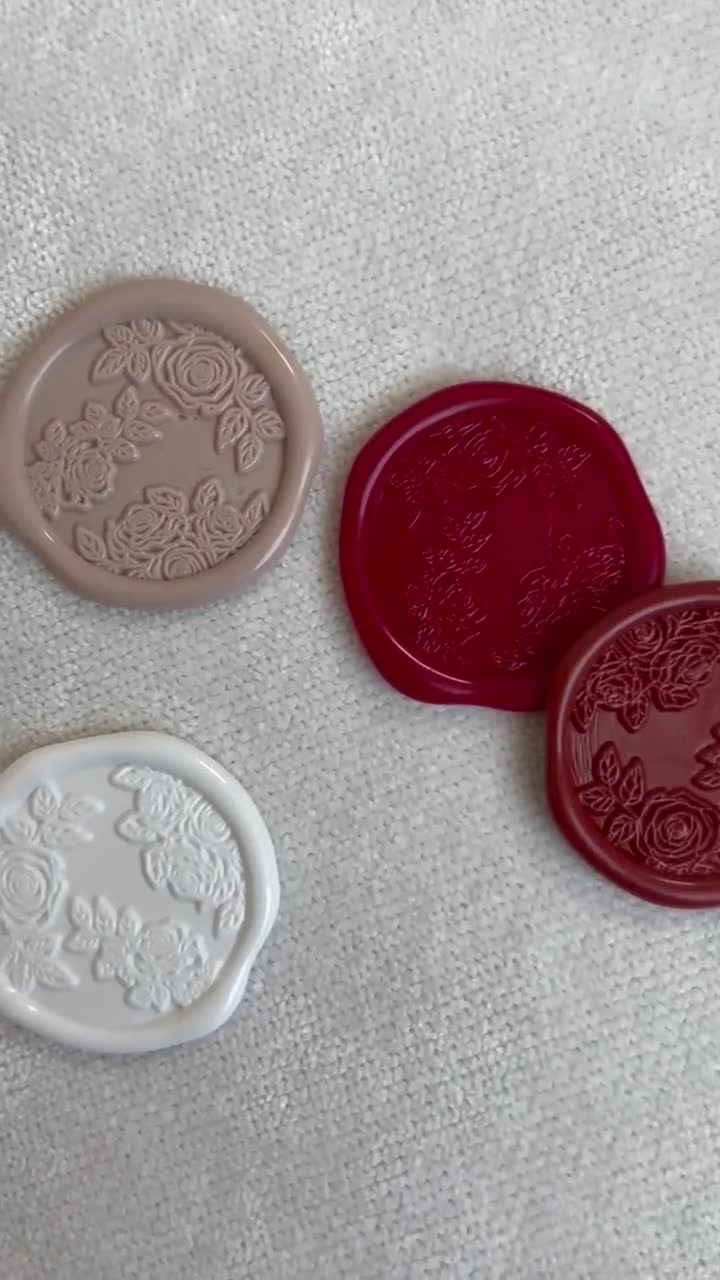 White Floral Wax Seals