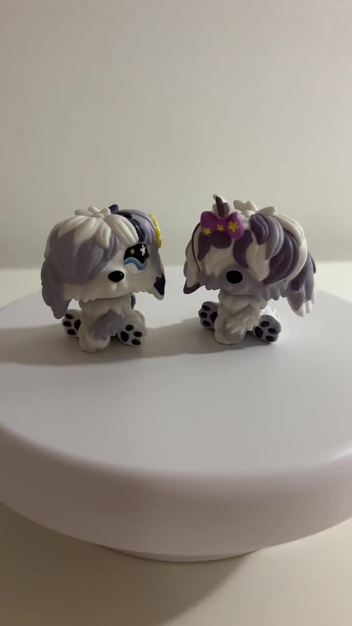 Littlest Pet Shop Dog #465 #466 Sheepdog 2007 White Gen 2