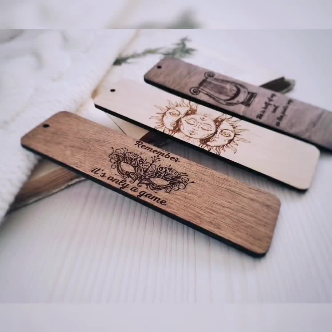 Personalized Great Smoky Mountains Wooden Bookmark - Handmade In USA, Engraved With Tassel