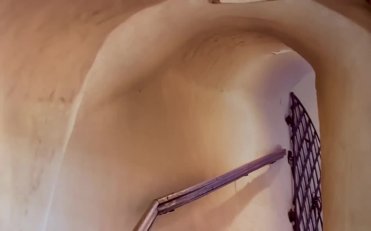 Door Mural - Stairs to Cellar. Removable Decal, Self-adhesive Cover, Cling, Wrap For Window, Wall, Fridge. Cave with Ladder. Backdrop video poster