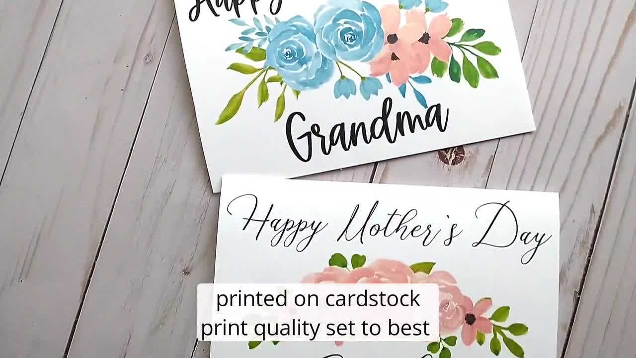 Carte d'empreinte de bébé fleur, personnalisée pour maman nan grand-mère  tante, joyeux anniversaire, carte de fête des mères, cadeau, option  numérique imprimable -  France