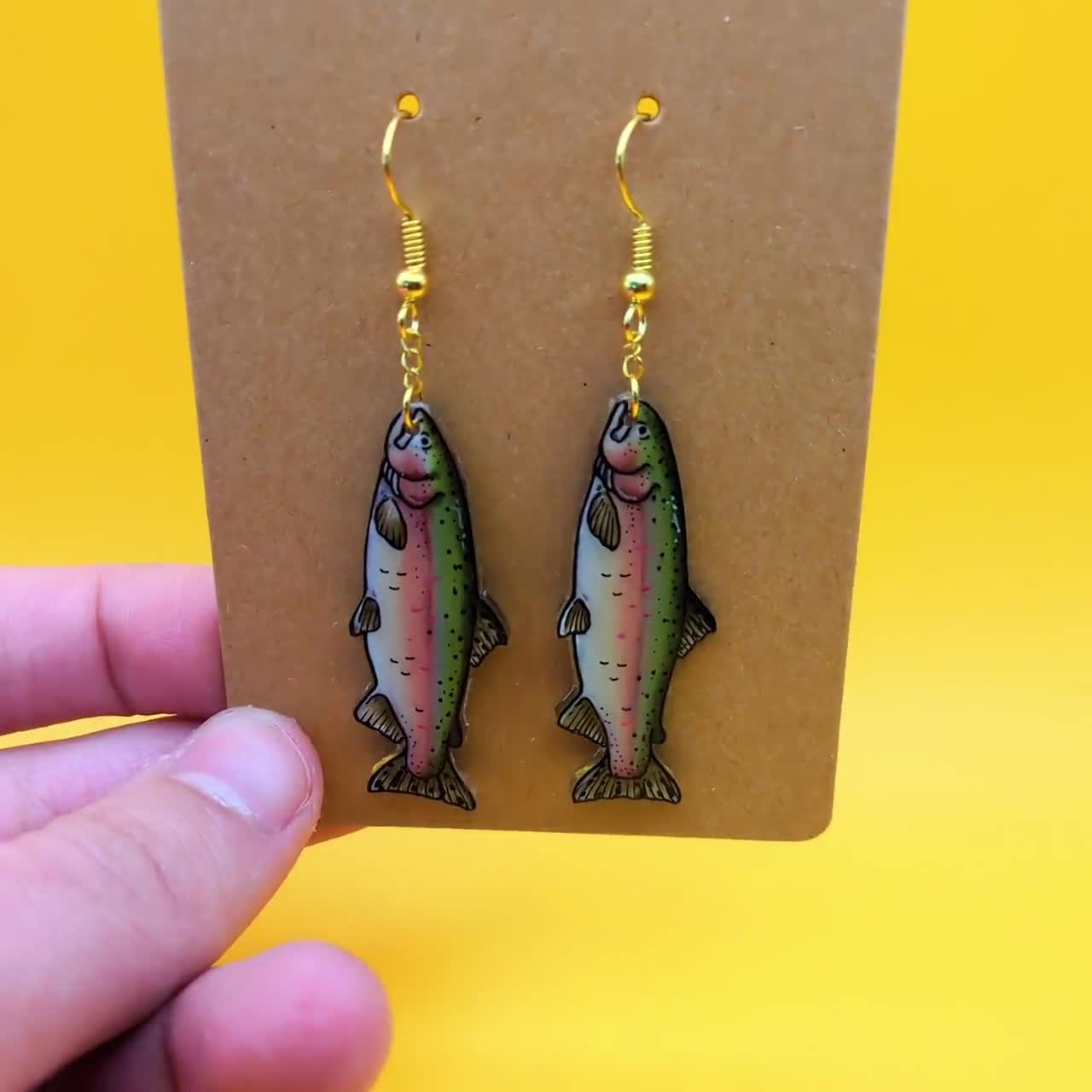 Fishing Hook Earrings, Fishing Jewelry, Trout Fishing Hooks Gift for Women,  Mothers Day Fishing Gifts for Mom, Fishing Lover Gift 