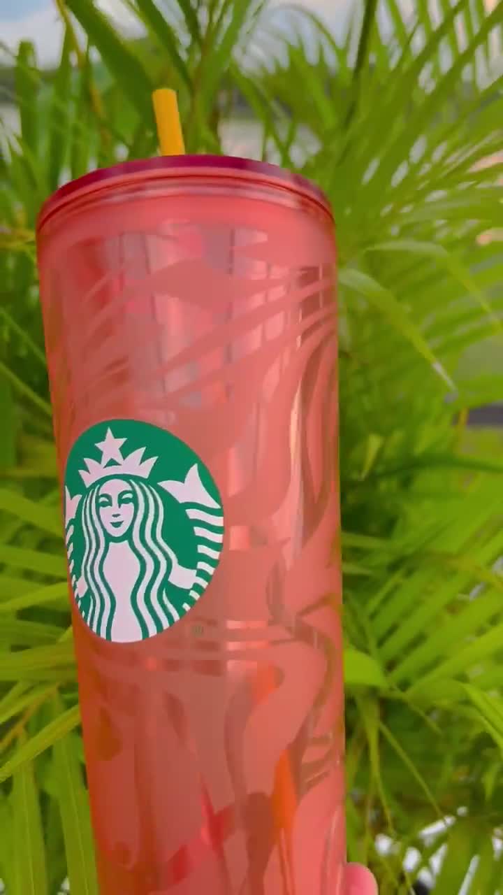 Starbucks Orange Moana Abstract Soft Touch Tumbler Cup 24oz Venti NWT Rare  HTF 