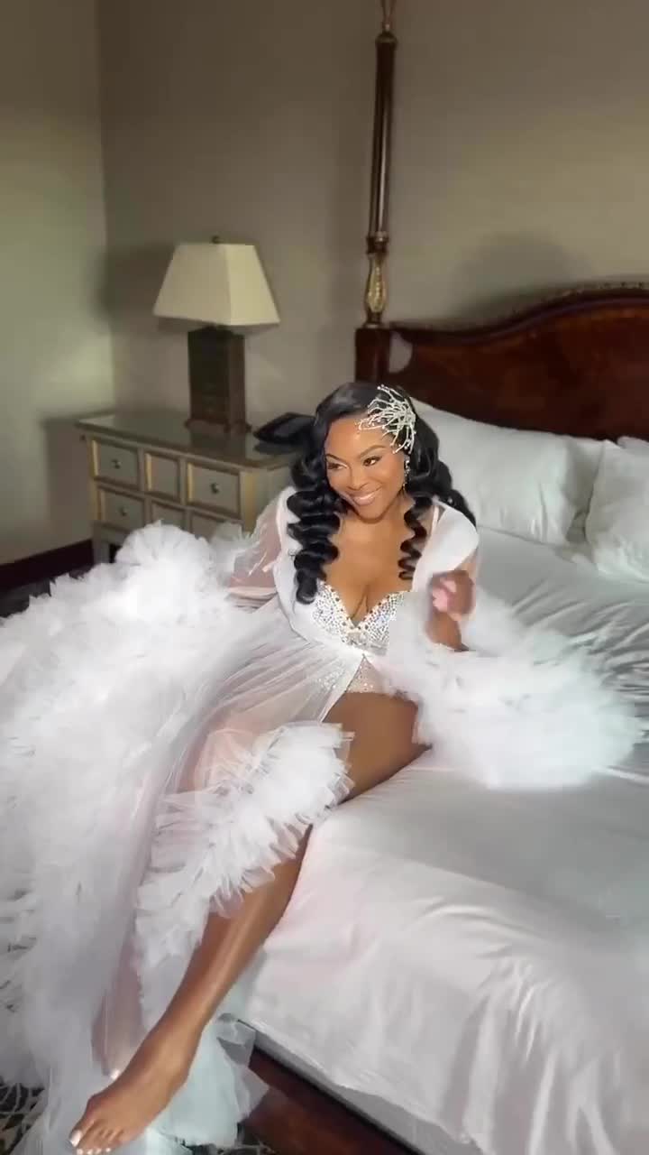 Pearl Bridal Bodysuit w/Robe ,Bridal portrait for Brides,Wedding Day lingerie, Gift for her, gift for bride to be, 2025 Bridal morning Robe video poster