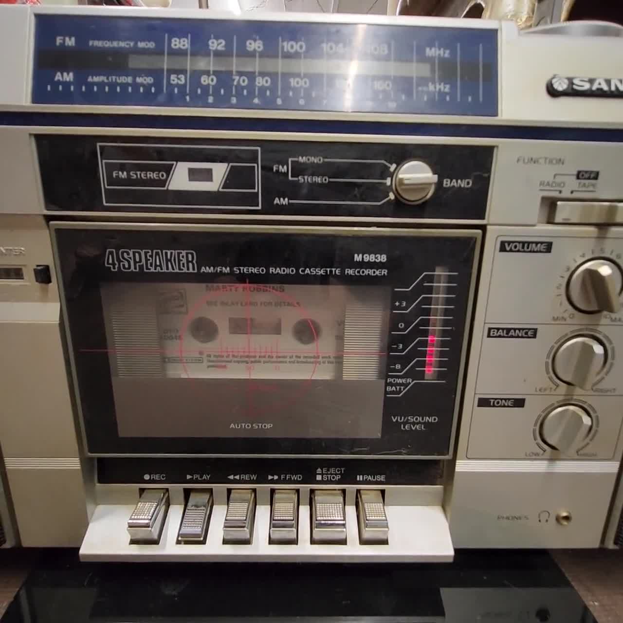 Cassette Player, Sanyo M9838, Boombox, Tested - Works, Retro Audio