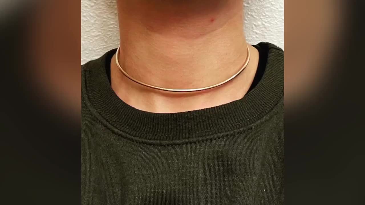 Solid 32g STERLING CUFF CHOKER NECKLACE on sale ● MARKED