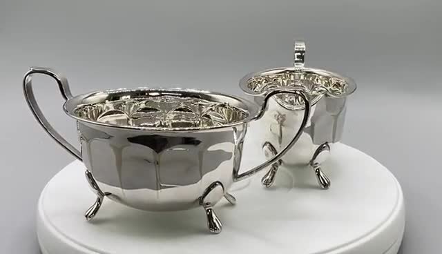ヴィンテージ シェフィールド シルバープレート クリーマー＆シュガー