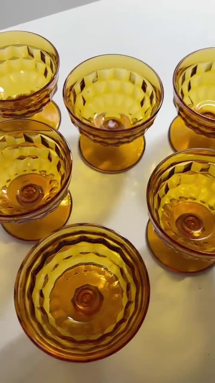 ヴィンテージ アンバー グラス シャーベットカップ：インディアナ