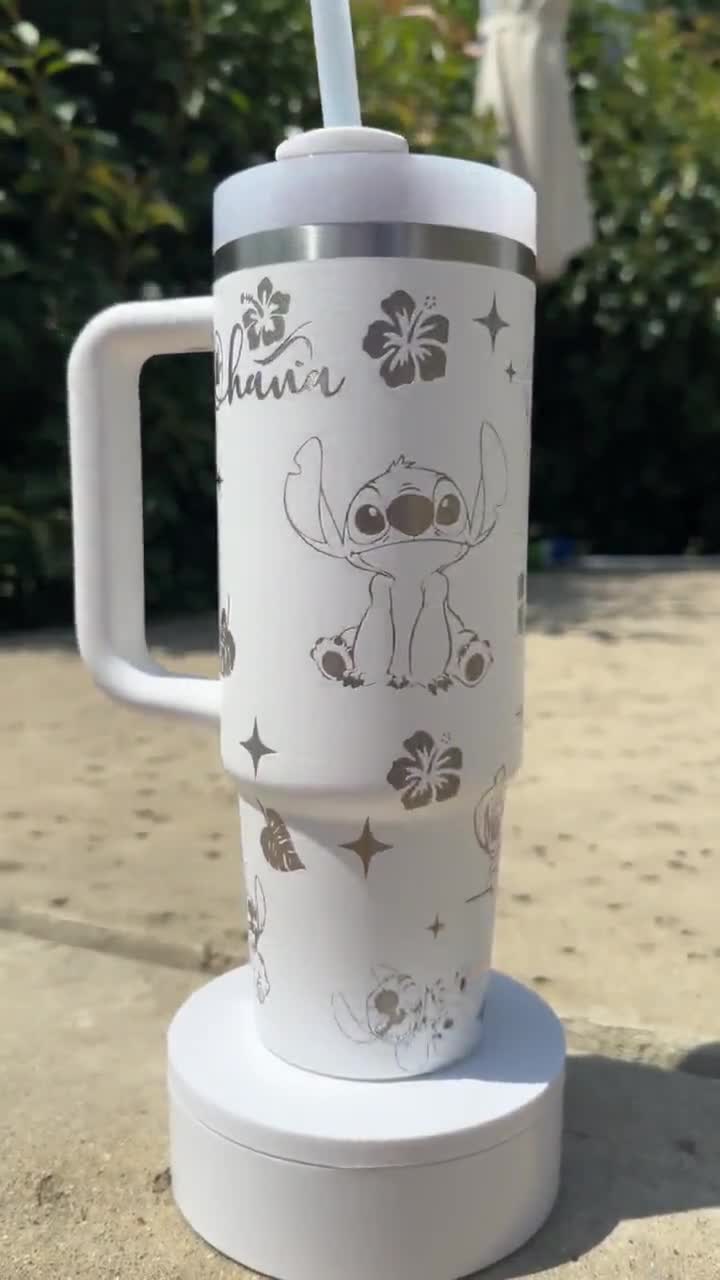 Stitch Tumbler 40oz Cup, Portable Car Mug, Travel Coffee Tumbler, Cute Student Gift Name Engraved 40oz Stitch Cup, Stitch, Custom, Laser video poster