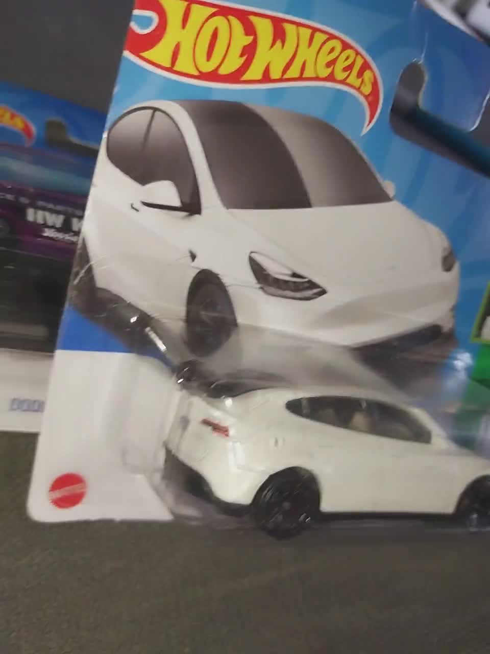 Hotwheels HW Green Speed White Tesla Model Y Short Card Rare to