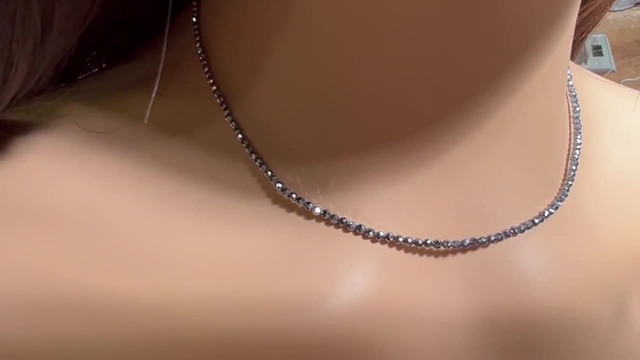 本物のテラヘルツネックレス、ファセットカット2mmラウンド
