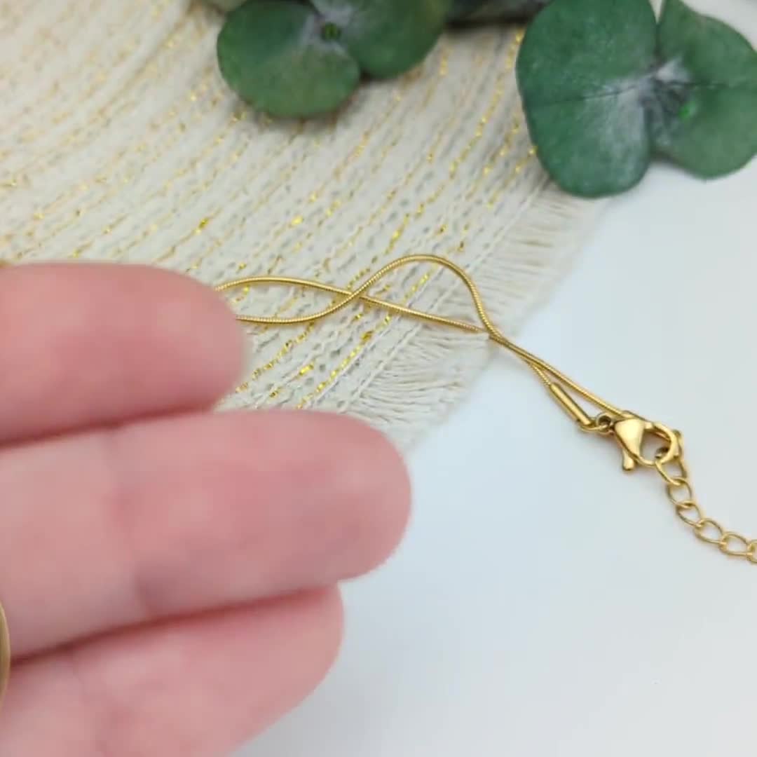 LUUK LIFESTYLE Halskettingen van roestvrij staal met gekleurde glazen kristallen hanger en HAPPINESS kaart, damessieraden, modern, minimalistisch design, cadeau-idee, Valentijnsdag, goud, zilver