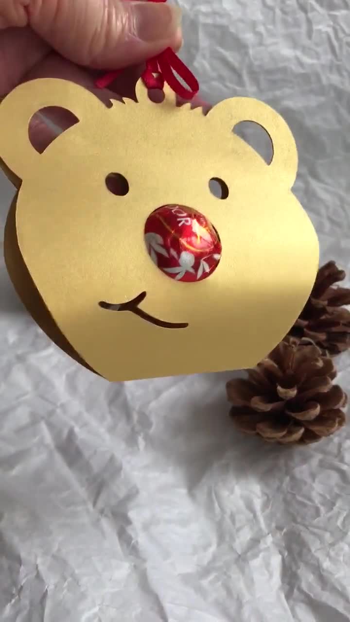 Bear Lindt Chocolate Holder: Handmade Xmas Ornament, Party Favour or gift. video poster