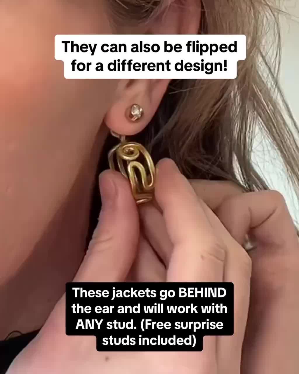 Meandering Hoop Ear Jackets - Liz Fox Roseberry - Handmade