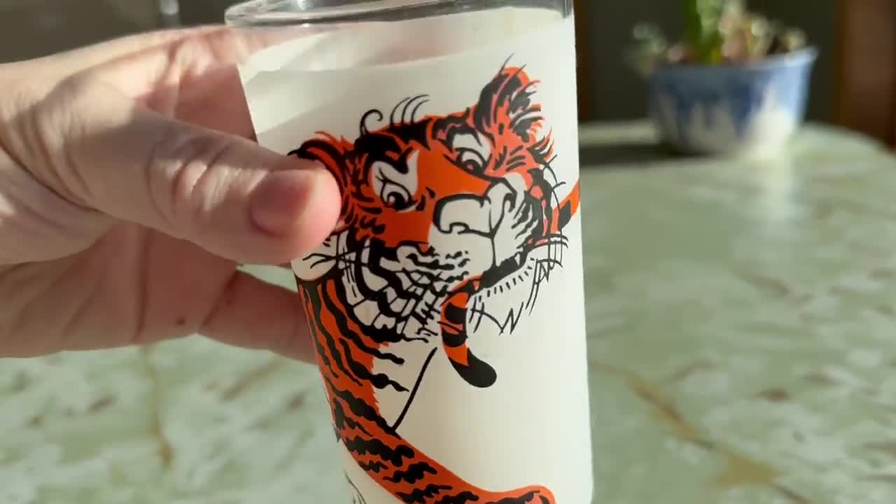 70' esso tiger glass×3エッソタイガーノベルティグラス 2 Vintage Esso Tiger in Your Tank Glasses, Pair Esso Exxon