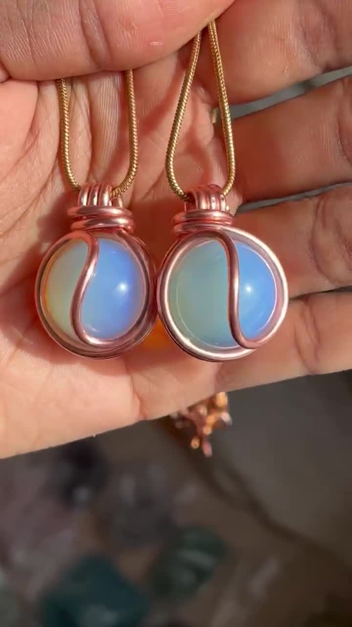 Opalite Sphere Necklace Choose Your Length Copper Chain. Healing