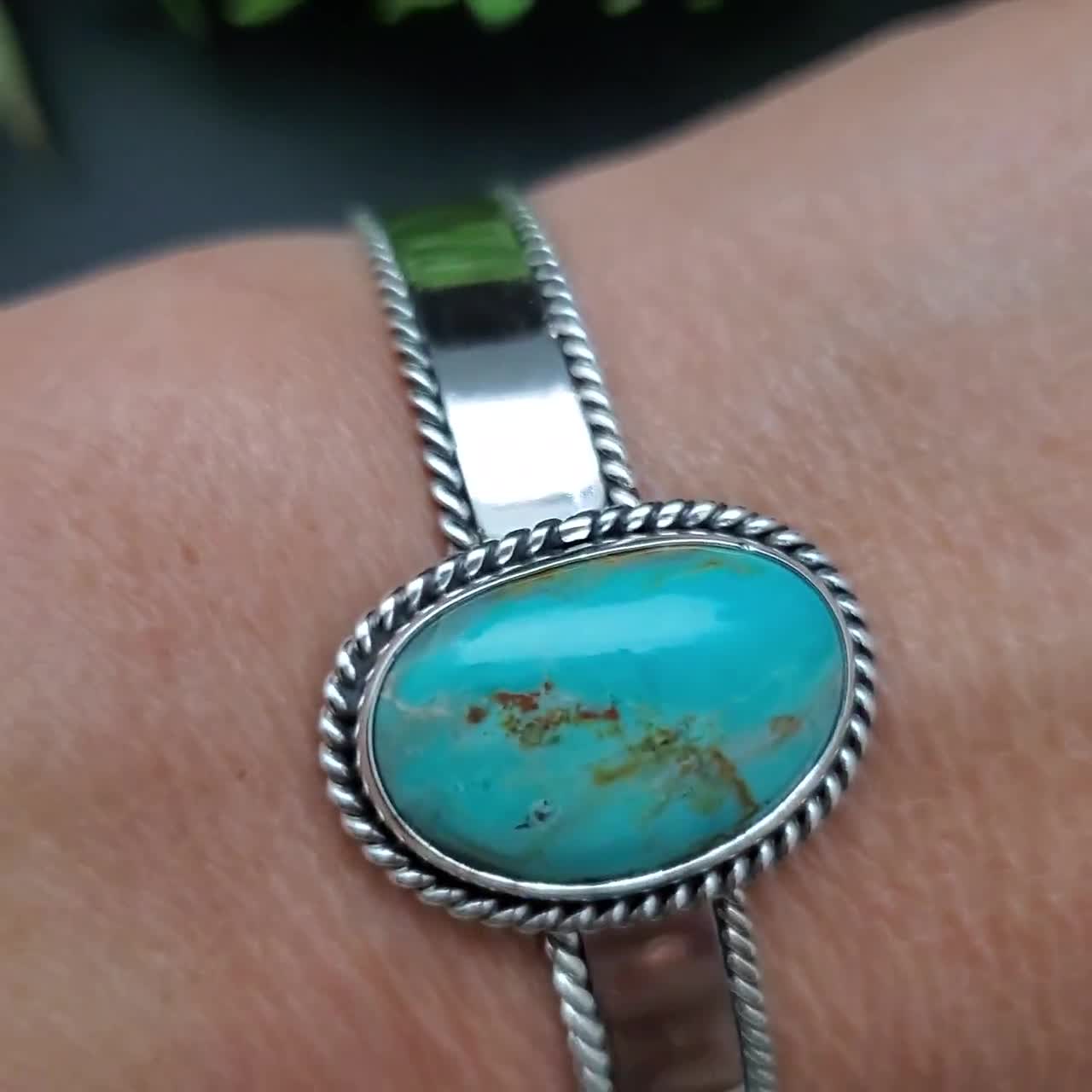 STN #C78 | アリゾナ ターコイズ カフ ブレスレット | スターリング