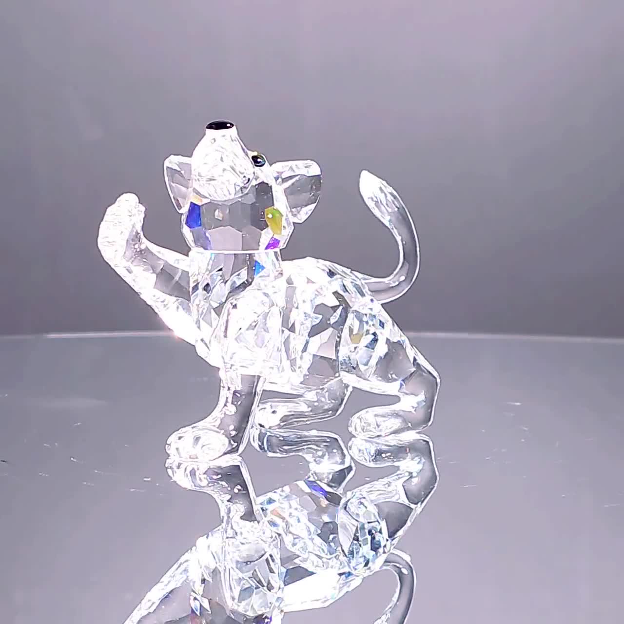 Swarovski Crystal Lion Cub Figurine | Tiny Crystal Animal Figurine