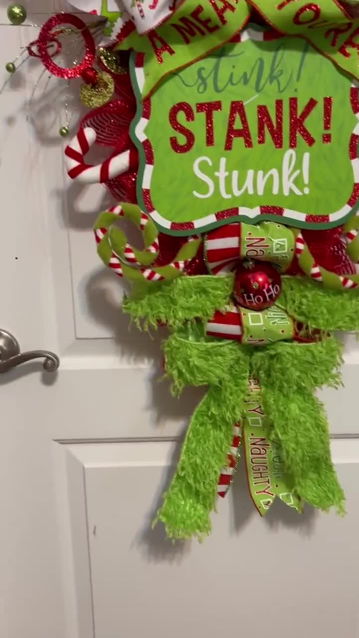 Christmas Grinch Swag Wreath! buy Fully Loaded With Matching Accents! Ready To Ship!