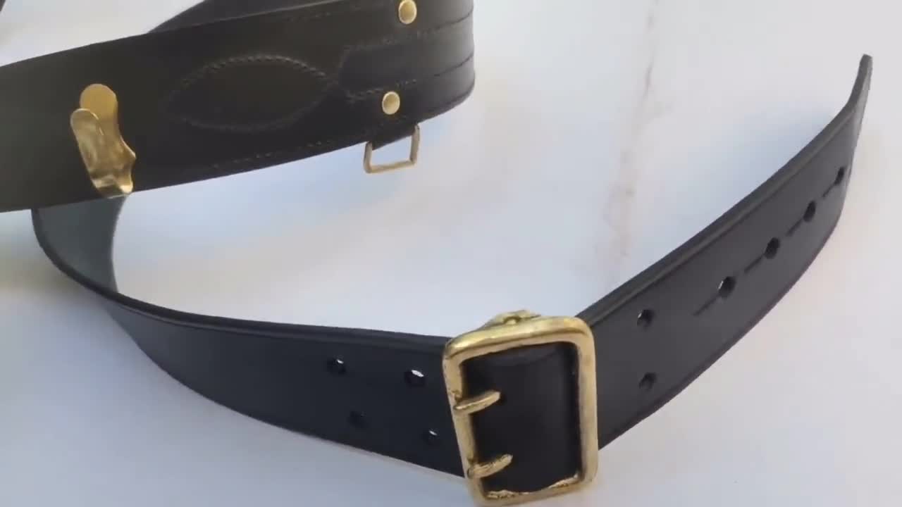 Cintura di servizio Sam Browne - Cinture in pelle con tracolla incrociata, stile militare britannico video poster