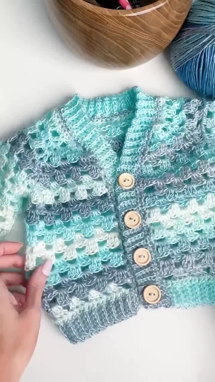 CROCHET PATTERN & VIDEO/ Mini Pop Cardigan Crochet Pattern