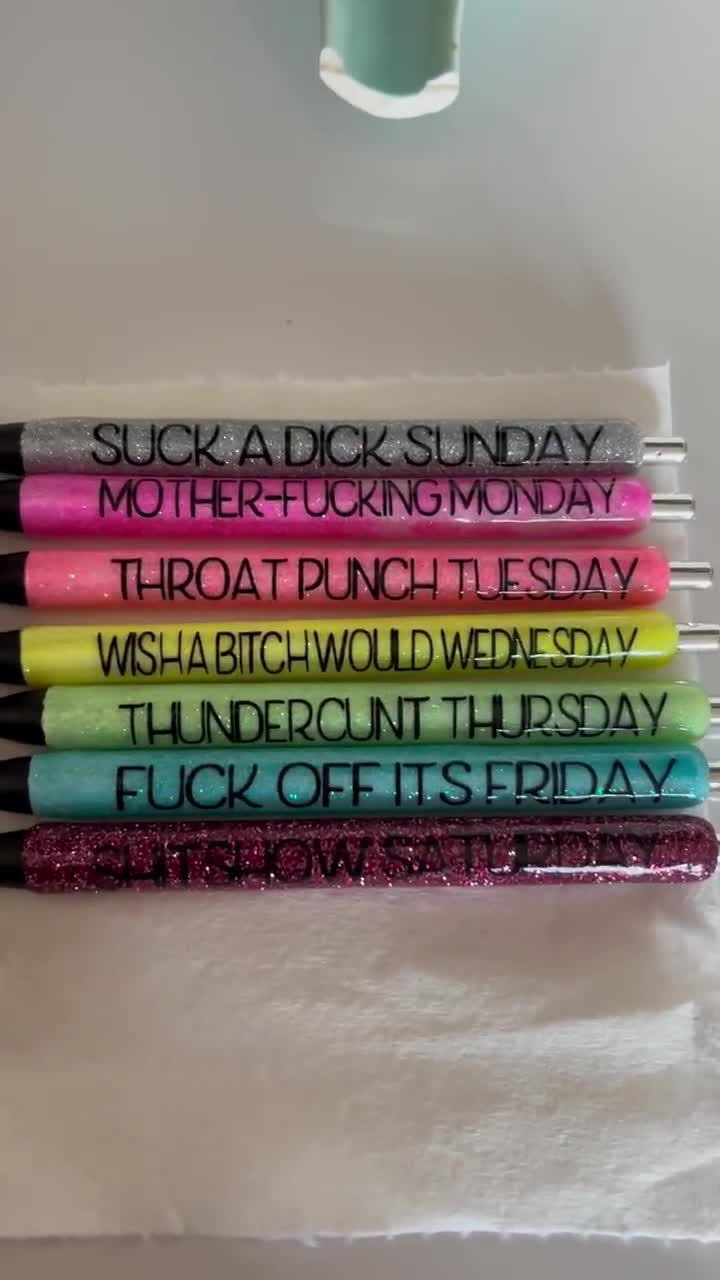 Glitter Resin Pens Inappropriate but Funny 