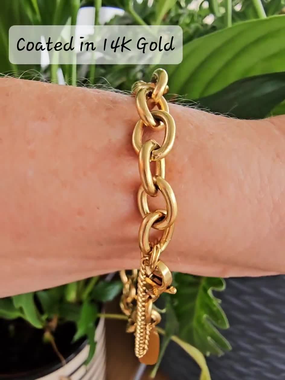 The Aurelia, Gold Bracelet, Chunky Link Bracelet, Gold