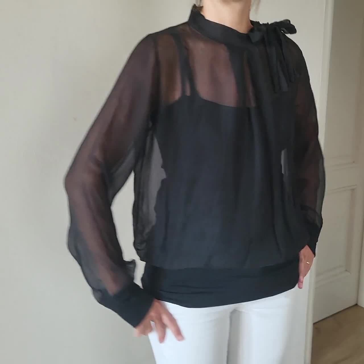 black sheer blouse!