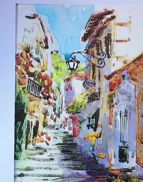 Bellagio Lake Como Hand-watered print Lake store como italy watercolor italian landscape lake como italy painted print lake como