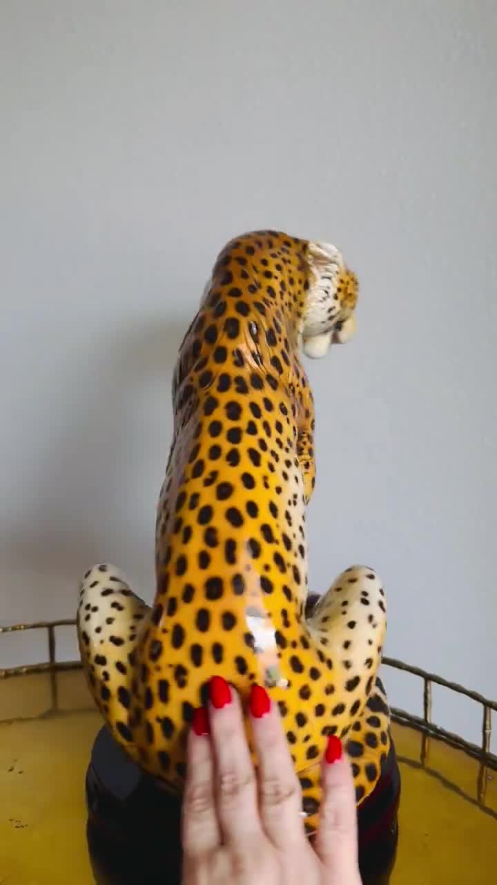 Vintage Ronzan Ceramic Cheetah: Mid-century Italian Art, Signed - Etsy