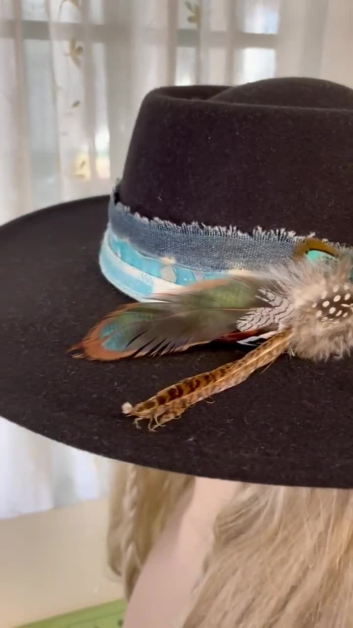 Stellar Western Feather Cowboy Hat Band for Men Women Natural Feather at   Women's Clothing store