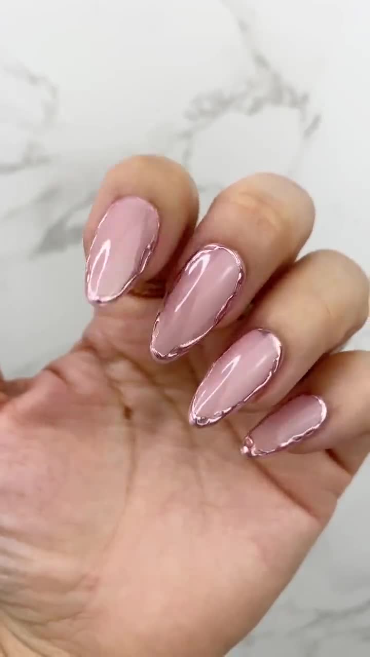 Rosie Gold Goddess Press on Nails Any Shape Fake Nails False Nails