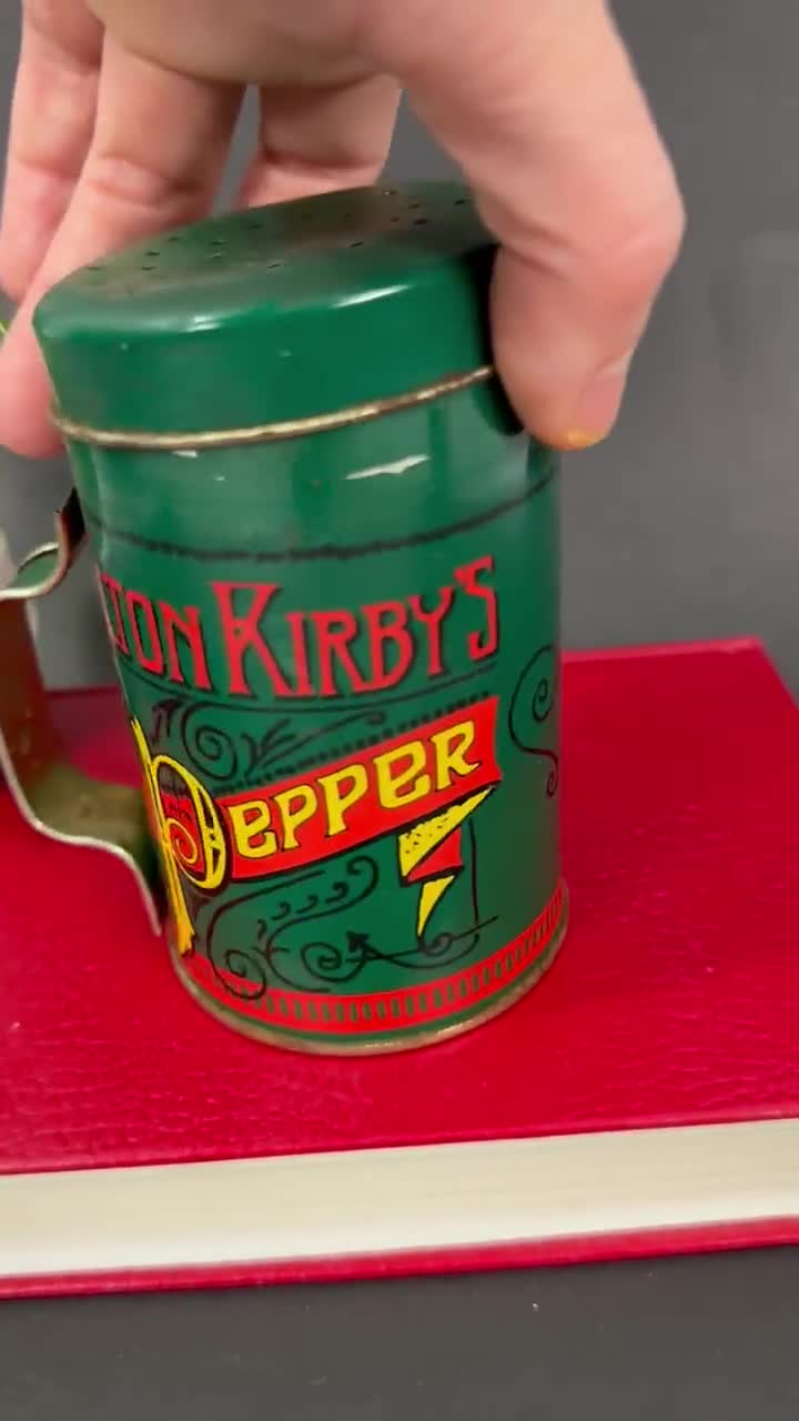 Vintage Elton Kirby's Pepper Shaker – Retro Kitchen Tin Canister