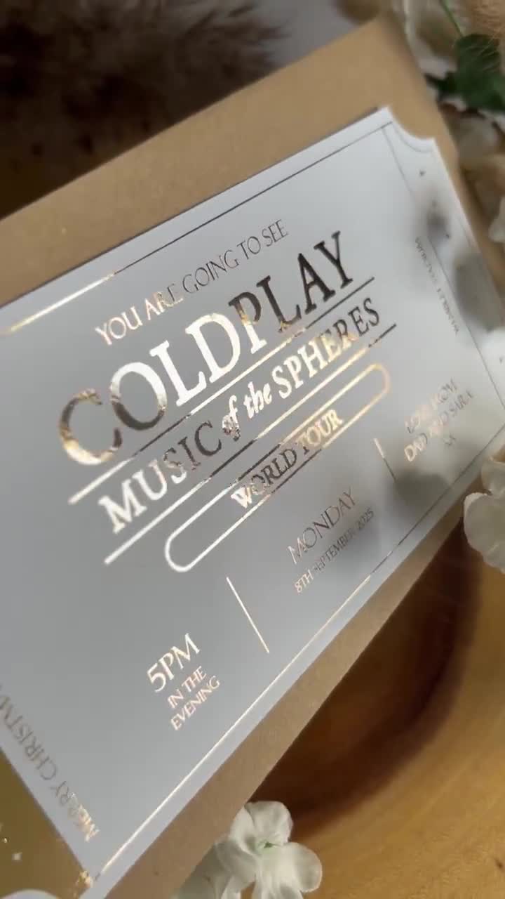 Coldplay Ticket | Music of the Spheres | Gig Ticket | Gift Reveal