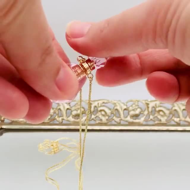 16 Colliers Pendentif Flacon En Verre Vide - Bouteille Souvenir Avec Chaînes Or/platine