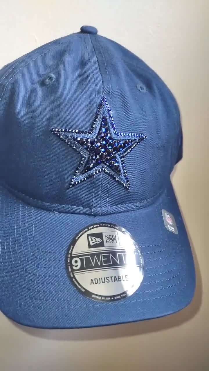 Bling Crystal Dallas Cowboys Script Navy Adjustable Hat NFL 