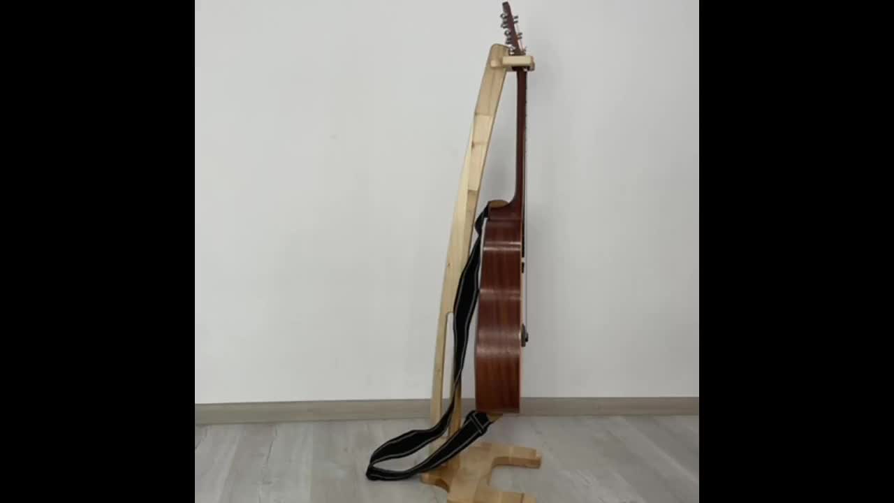 Supporto Chitarra In Legno Zebrato - Pieghevole, Per Chitarra Acustica Ed Elettrica