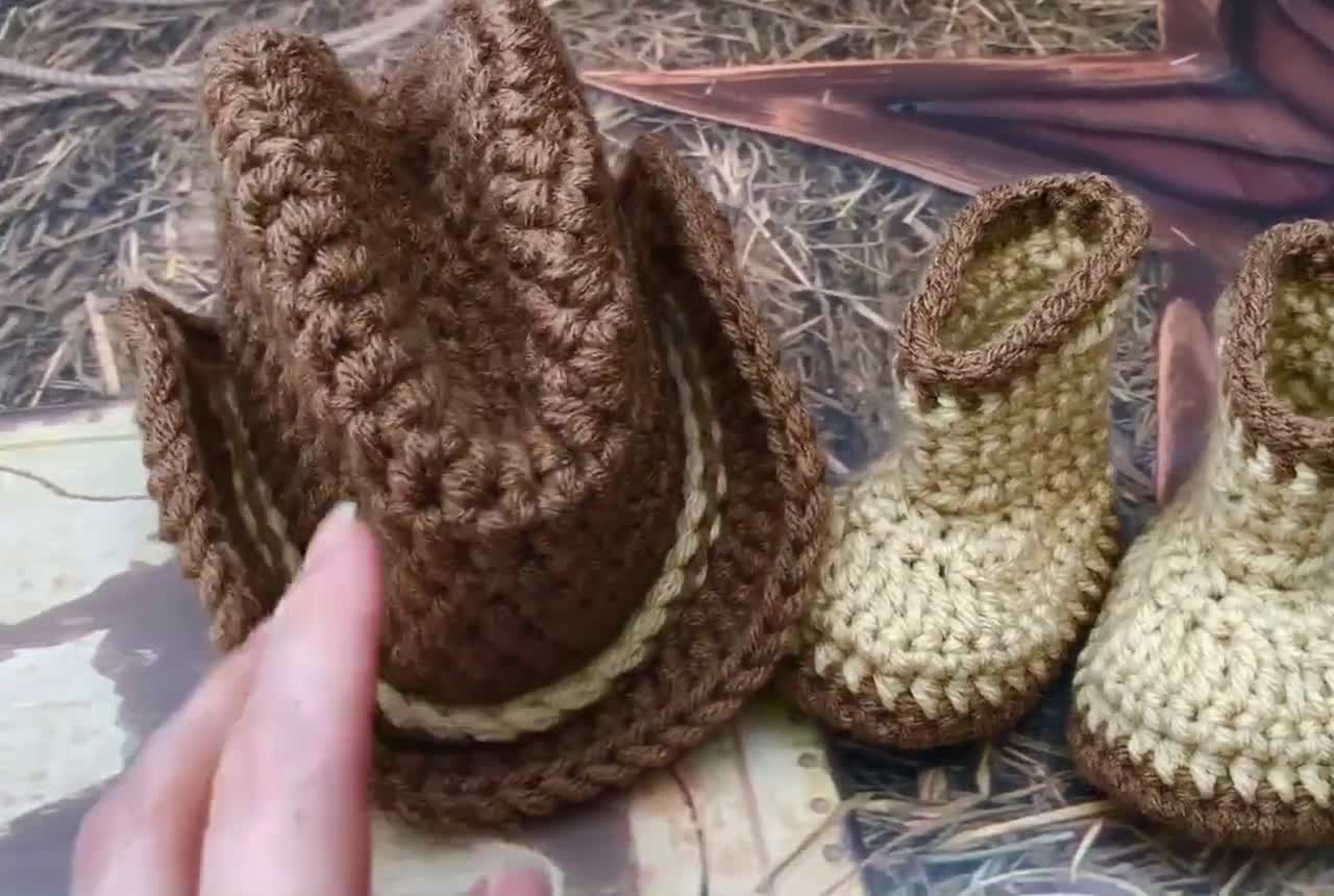 Free crochet cowboy sales hat and boots pattern