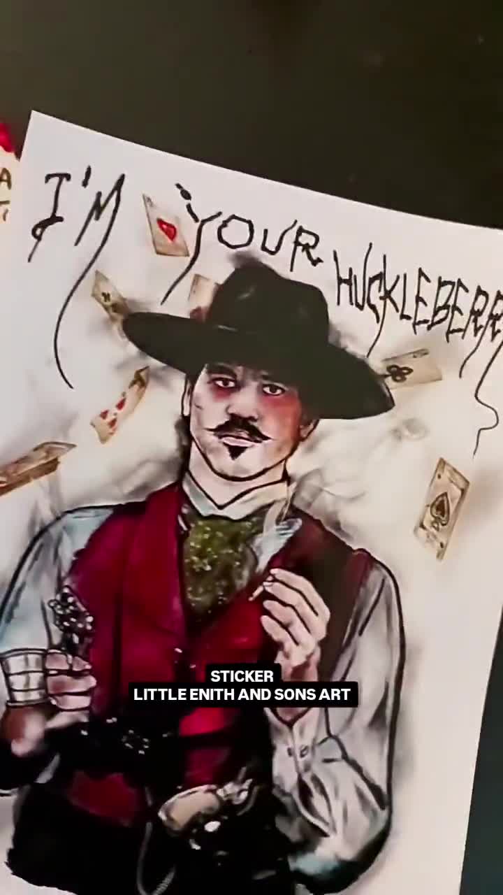 Targa In Metallo Retrò Doc Holliday | I'm Your Huckleberry | 20x30 Cm | Decorazione Da Parete Per Garage, Bar E Casa - 2